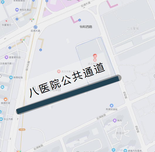 八医院公共通道（建设大道延长线—怡和路）道路位置示意图