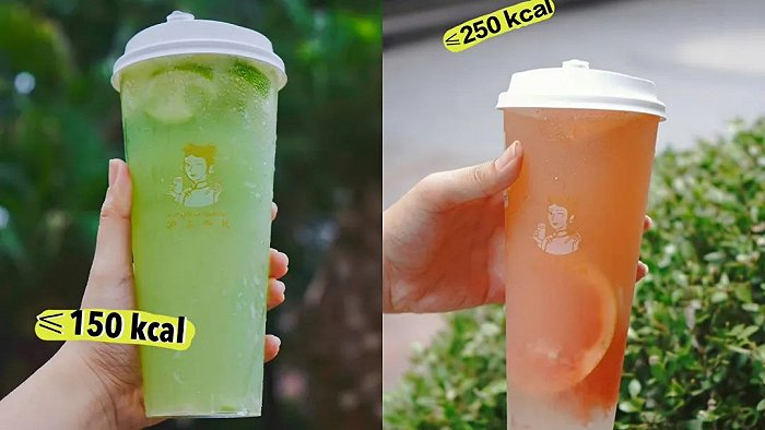 品牌推出轻盈版水果茶，标明卡路里