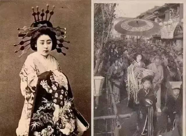 花魁和花魁道中的盛大场面（图片来自于网络）