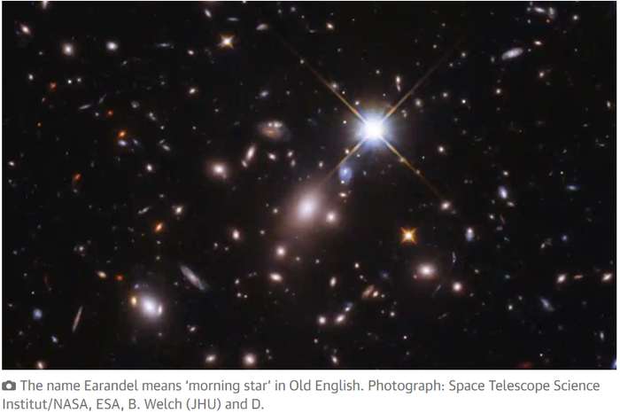 “厄伦德尔”，来自古英语，意为晨星。英国《卫报》报道截图