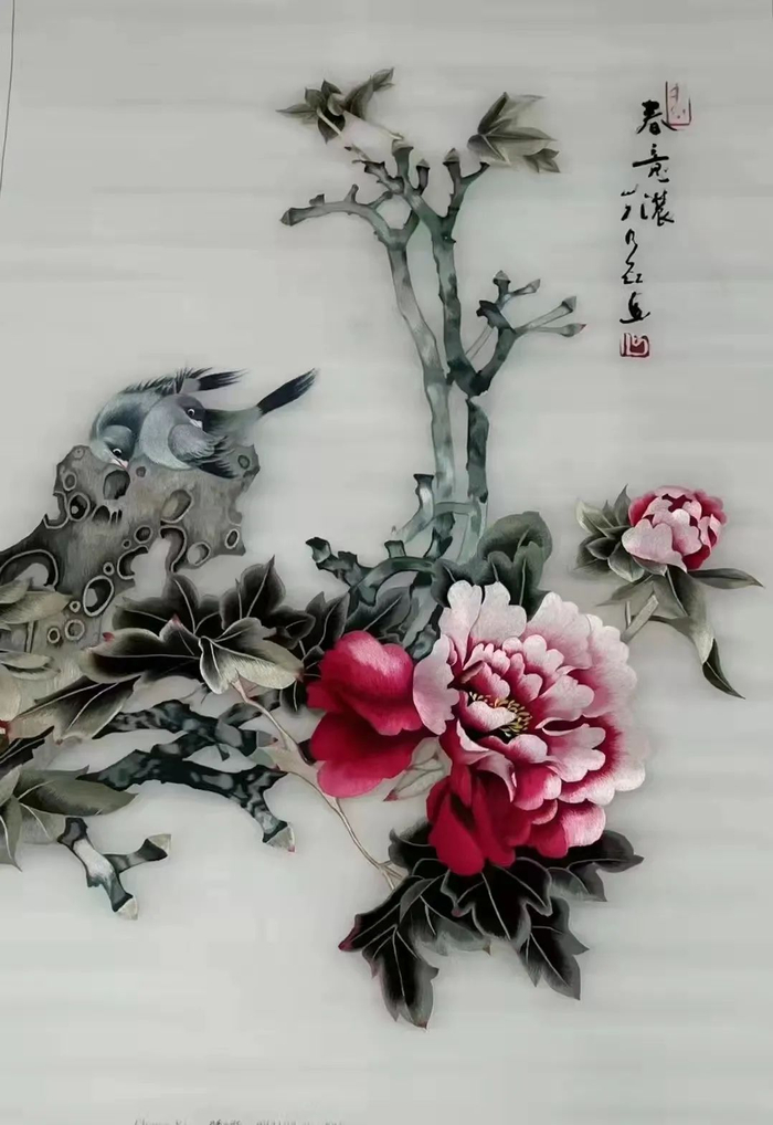 图为周晏羽的刺绣作品。（受访者供图）