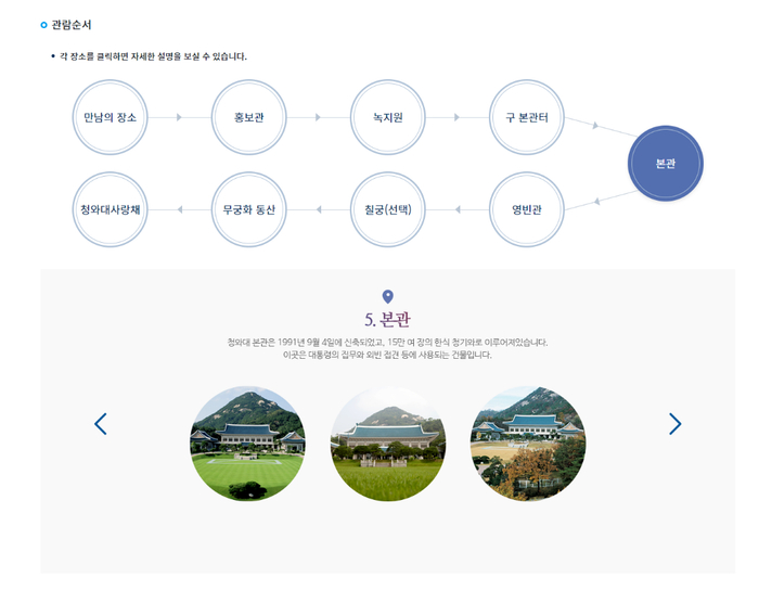 青瓦台官方网站“参观顺序”页面截图。北京时间2022年3月23日下午5点左右查询显示，可申请日期已排到6月。