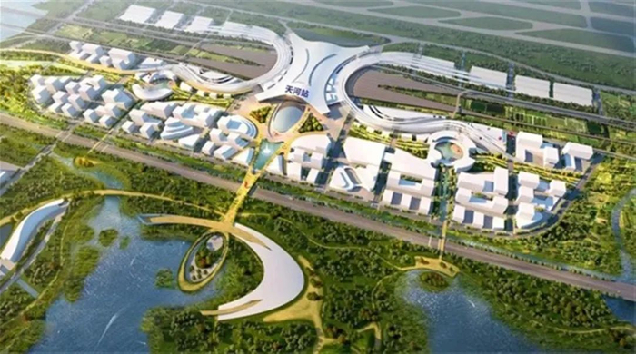 沿江高铁武汉天河站效果图