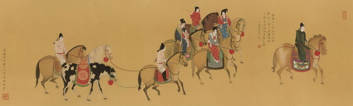 张萱《虢国夫人游春图》宋摹本（辽宁省博物馆藏）