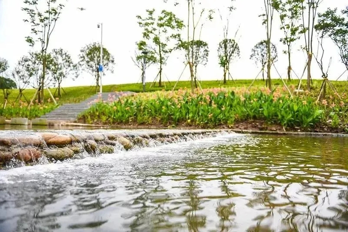 ▲水流潺潺的跳蹬河