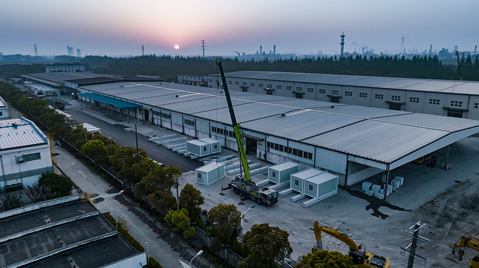 金山方舱医院施工现场。本文图片均为&nbsp;上海建工&nbsp;图