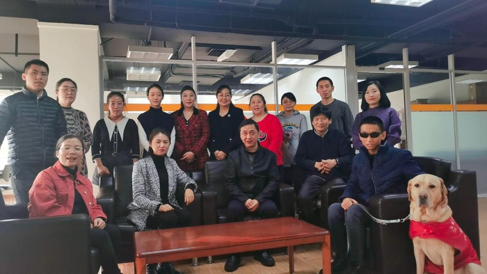 ▲中国盲文图书馆信息无障碍中心开发团队合影。受访者供图