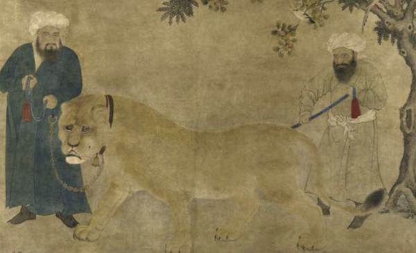 图12：明代帕陆湾贡狮子图（局部），Rossi & Rossi艺廊藏