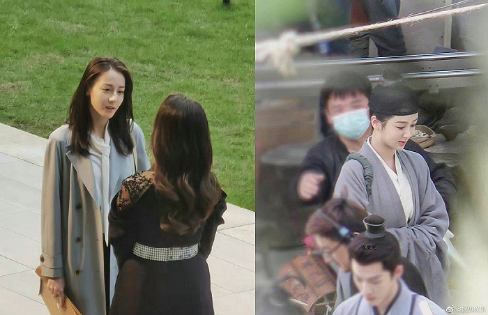 左：迪丽热巴《公诉精英》路透；右：杨紫《长相思》路透