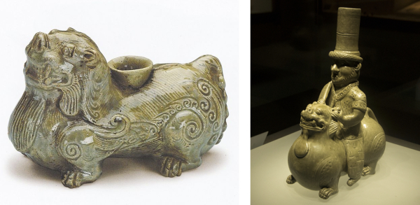 图4：晋代青瓷狮形水盂