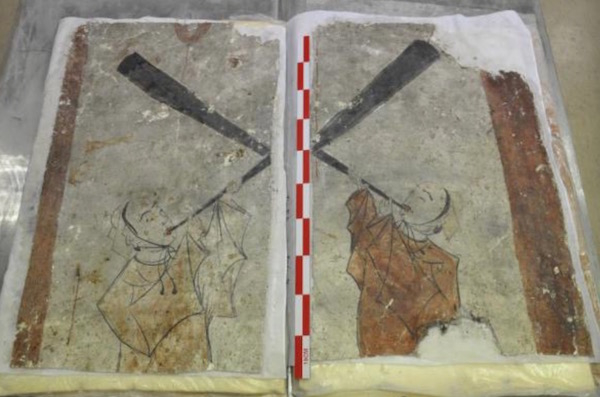 壁画拼接，墓葬结构复原 （北壁）