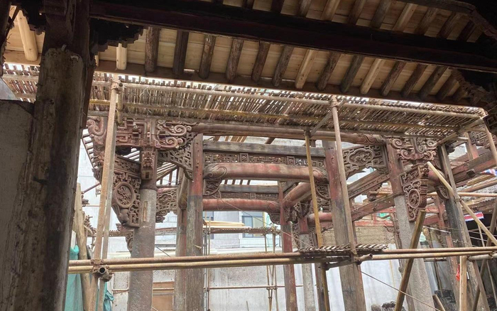 修缮松阳蔡氏宗祠。受访者供图