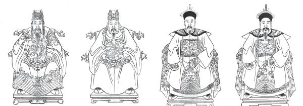 金龙四大王、黄大王、朱大王、栗大王肖像（《敕封大王将军画像》）