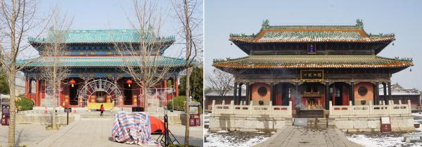 嘉应观（左）与龙王庙（右）主殿之比较（陶金摄）