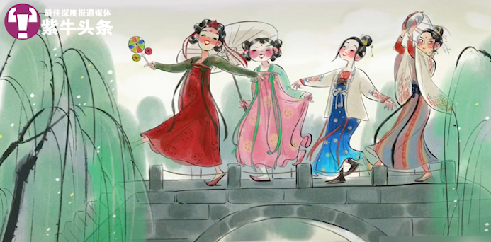 漫画仕女图灵动可爱