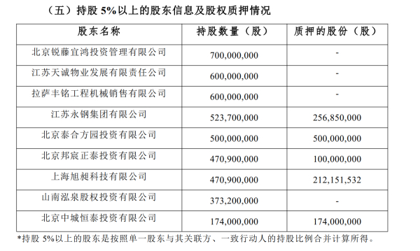 阳光保险2021年上半年度偿付能力报告披露的持股5%以上股东信息