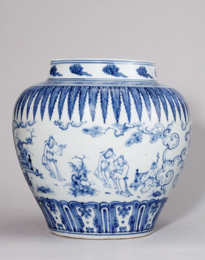 明成化 青花“竹溪六逸”雅集图罐