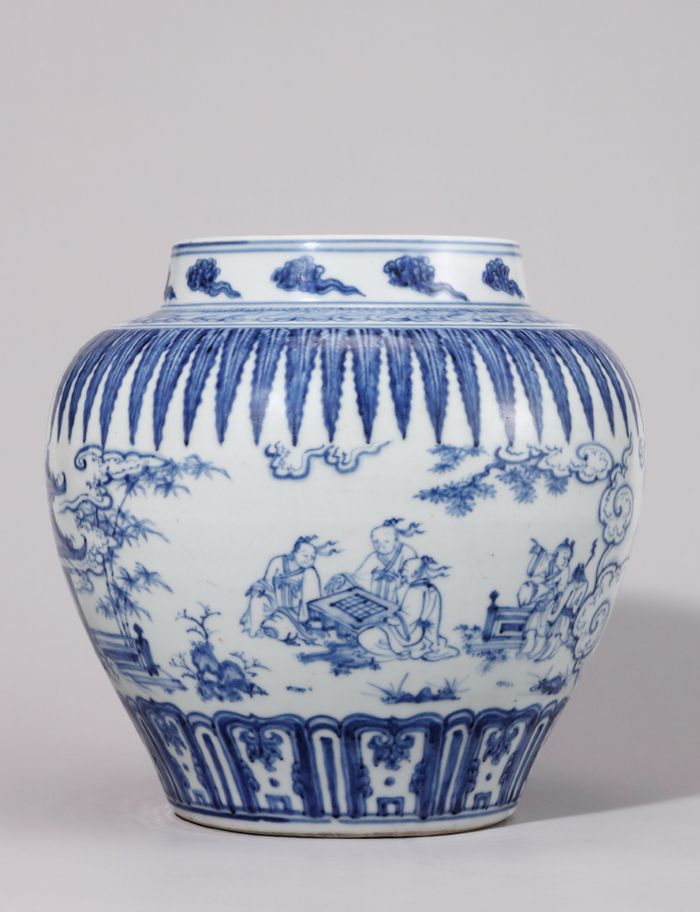  明成化 青花“竹溪六逸”雅集图罐