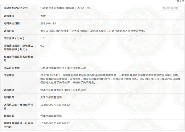 来源：信用中国网站