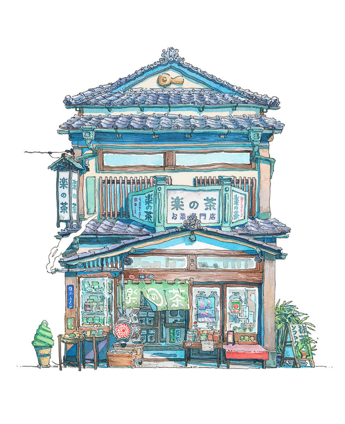 东京店铺系列插画