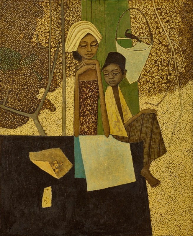 钟泗滨 《姐弟》 油画画布、99 x 81公分、1967年作 成交价：3，528，000 港元