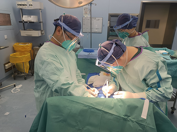 颈部刀伤患者紧急手术&nbsp;&nbsp;本文图片均由 长征医院 供图