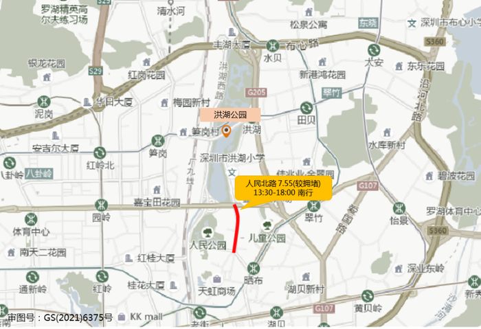 ▲ “五一”假期洪湖公园片区周边拥堵路段分布（预测）