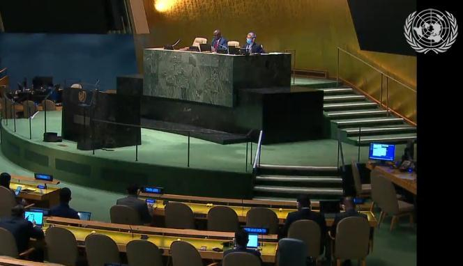 联合国大会4月26日通过涉安理会常任理事国否决权的新决议。图片来源：联合国网站视频截图。
