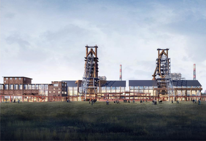 大运河杭钢工业旧址综保项目中的高炉地块效果图