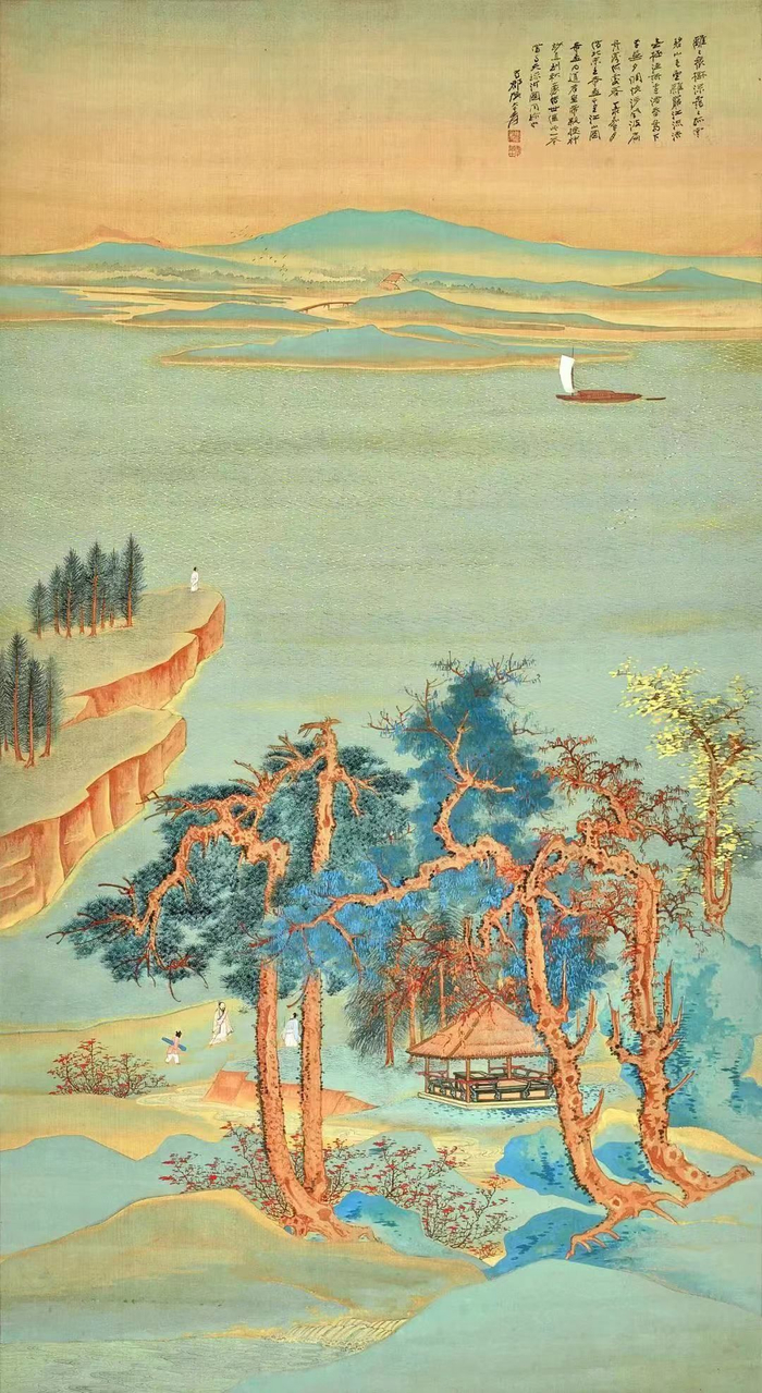 張大千国画“竹林七賢”骨董山水画 張大千国画“竹林七賢”骨董山水画