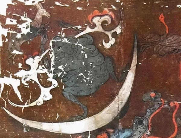图5：西汉马王堆汉墓帛画中的蟾蜍与月