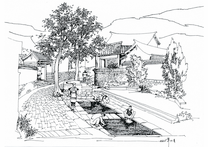 丽江古城三潭水，杨大禹