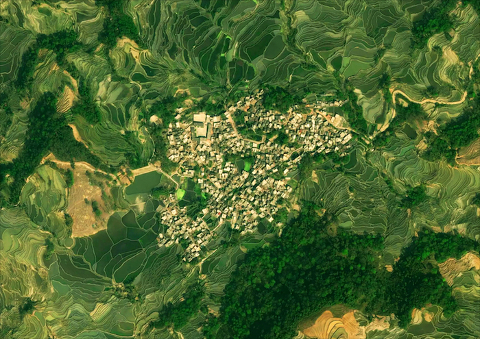 元阳麻栗寨航拍图，郑溪提供