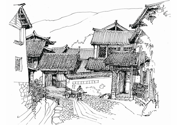 丽江古城街巷，杨大禹