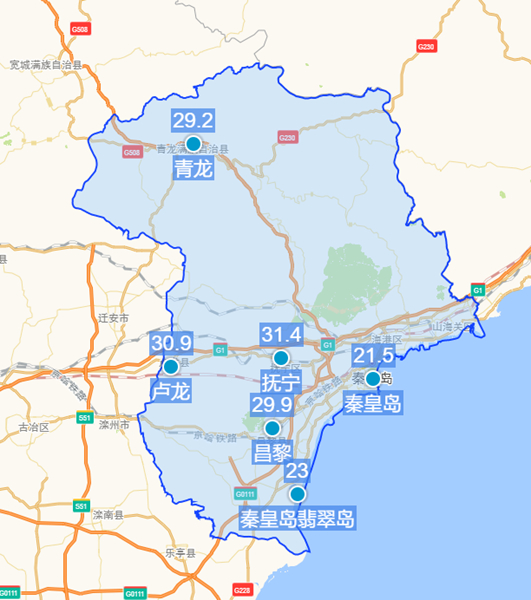秦皇岛05月04日14时实时气温