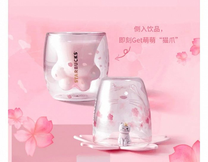 星巴克在19年推出的猫爪杯曾被炒至千元，“一杯难求”，图片来源：星巴克