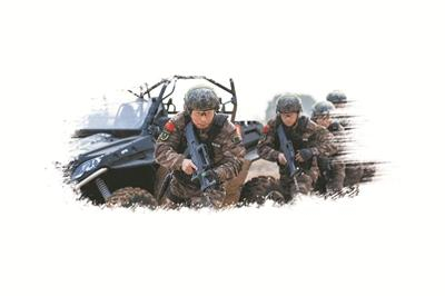 中队特战队员进行战术训练。张真荣摄