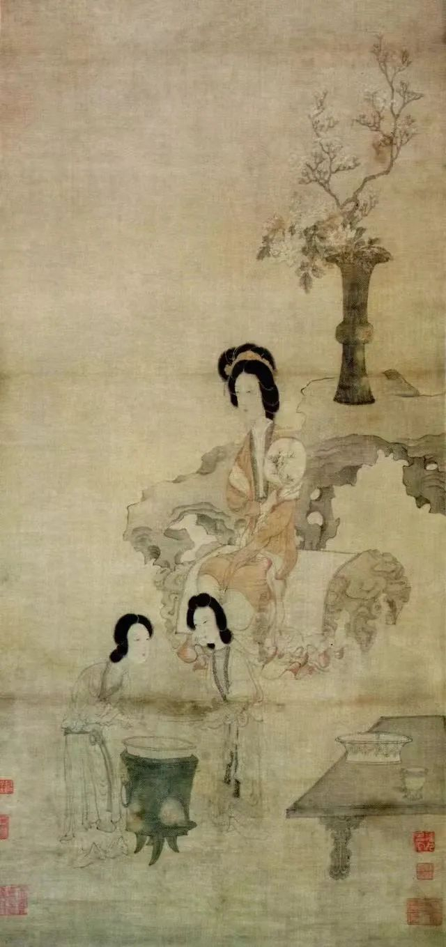 明 陈洪绶《调梅图》 广东省博物馆藏