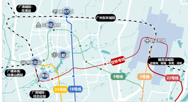 “地铁上的花都”蓄势待发。制图 戴德梁行