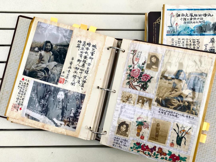 饶平如整理绘制剪贴出了18本像薄