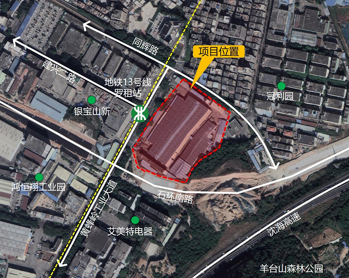 中航三鑫玻璃加工厂旧改项目区位图  图片来源：宝安区城市更新和土地整备局官网
