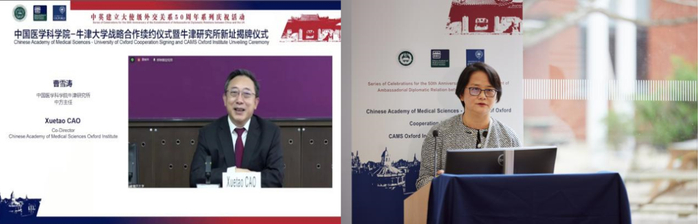 牛津研究所中方所长曹雪涛院士、英方所长董涛教授致辞
