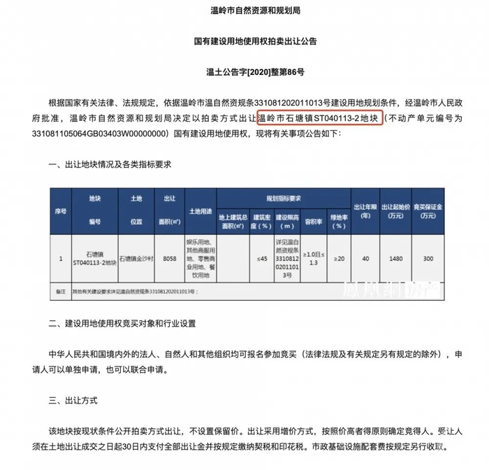 ▲2020年12月，金沙村12亩集体土地被拍卖。图片来源/受访者供图