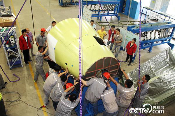 航天海鹰制造的C919后机身后段