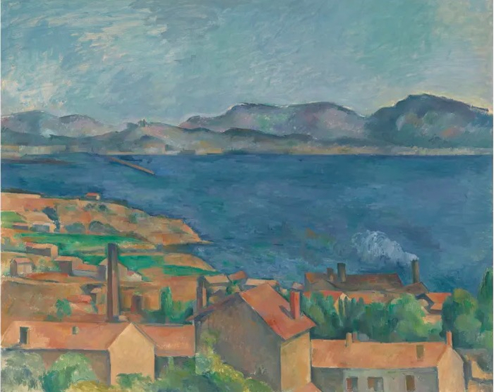 塞尚，《从埃斯塔克看马赛湾》，约1885 年