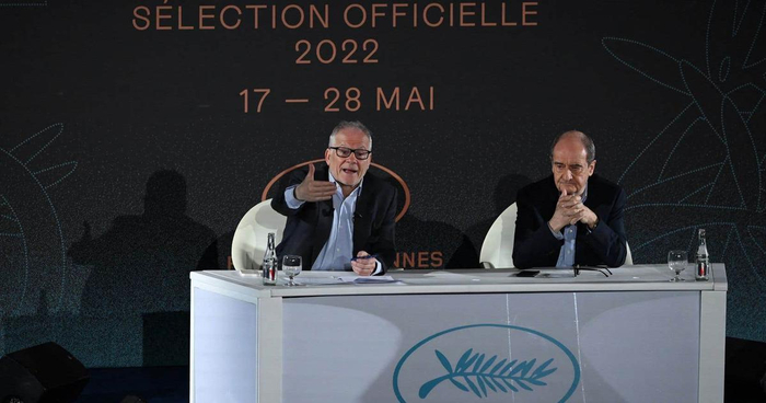 蒂耶里·福茂（左）在戛纳电影节发布会上