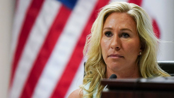 美国共和党籍众议员玛乔丽·泰勒·格林（Marjorie Taylor Greene），图自英媒 