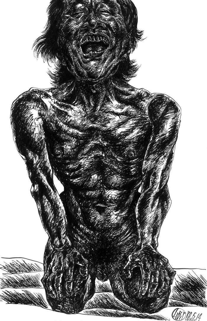 《苦之笑之》钢笔