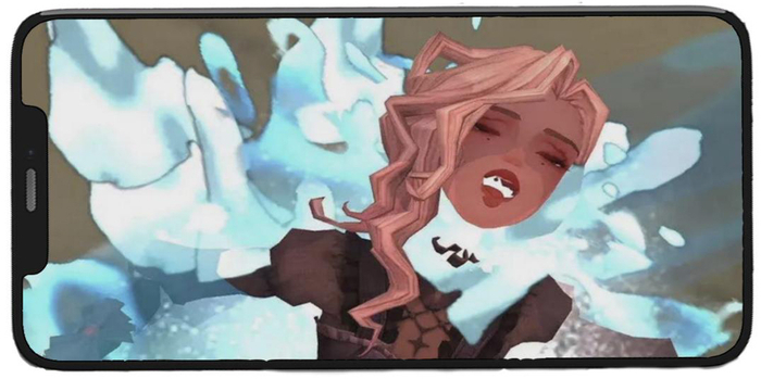 女性巫师受到攻击时的性暗示表情示例