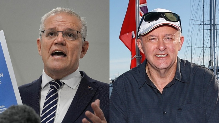 自由党领袖莫里森与工党领袖阿尔巴尼斯 图自澳媒